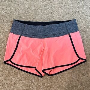 Lululemon Athletica Women's Orange and Gray Shorts